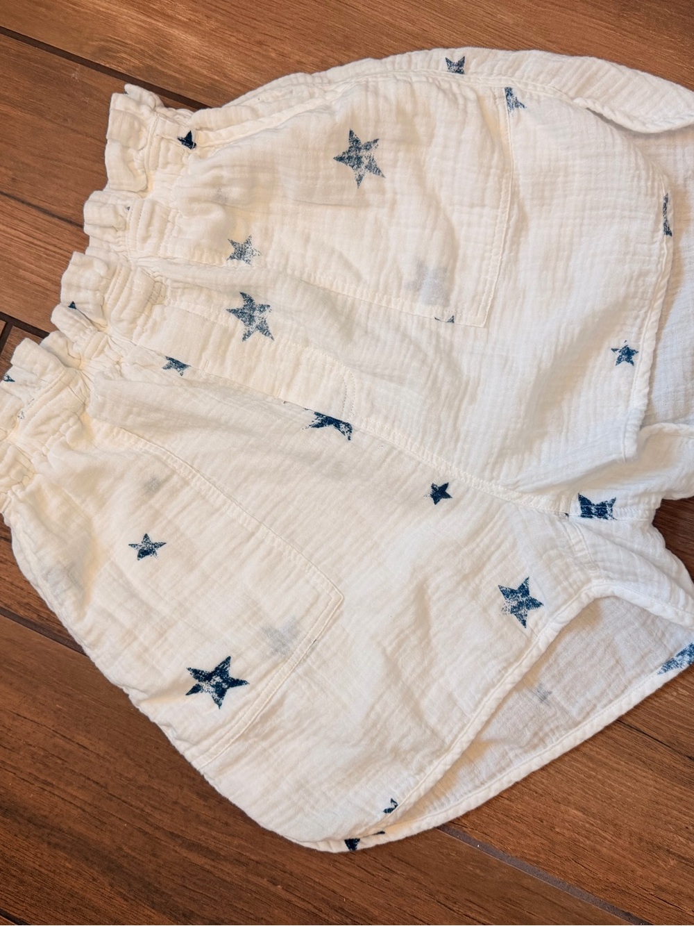 Splendid White Cotton Lounge Shorts with Navy Star Print Size Large